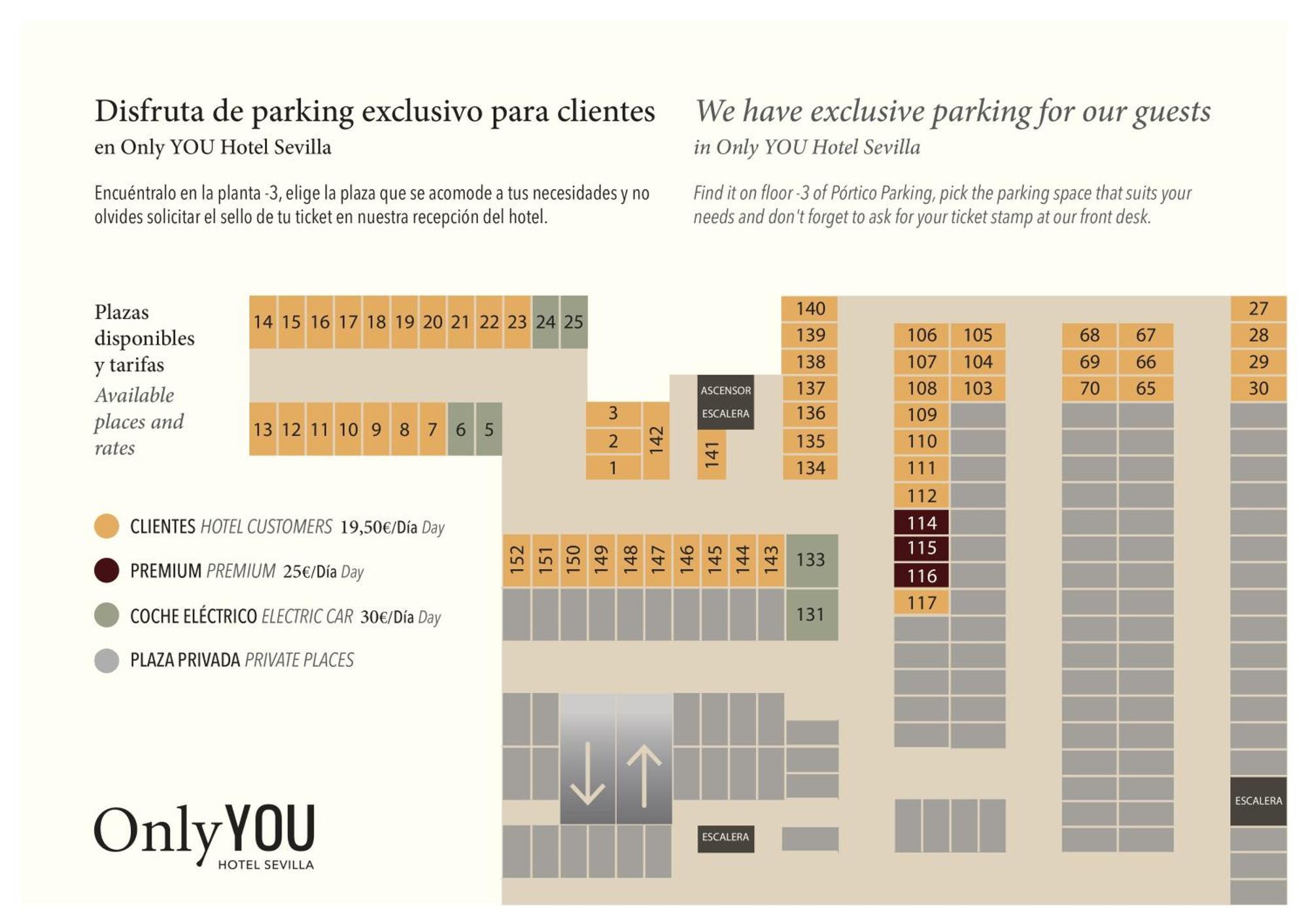 Only You Hotel Sevilla Zewnętrze zdjęcie Parking map